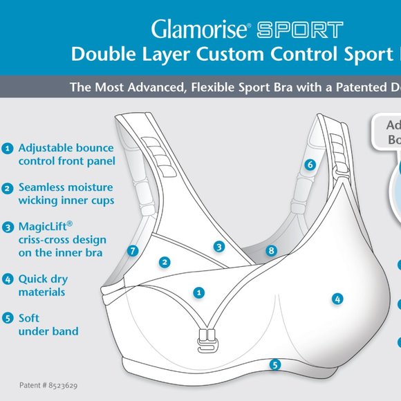 Glamorise 40B SPORT Bra (CUSTOM-CONTROL) High-Impact MOISTURE WICKING ORANGE NEW - Picture 11 of 11